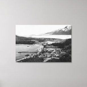 Aerial view of Haines, Alaska location of Canvas Print