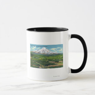 Aerial View of Hood River Valley and Mountain Mug
