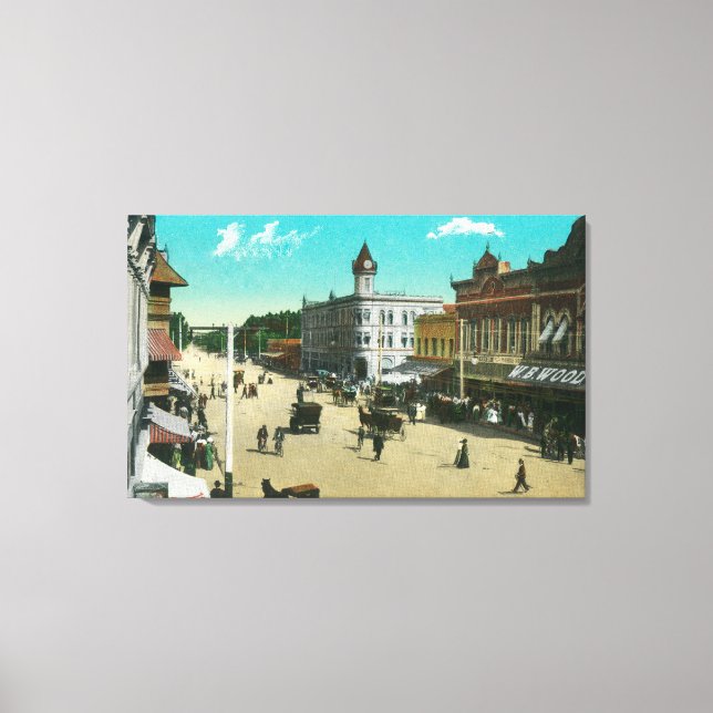 Aerial View of I StreetModesto, CA Canvas Print (Front)