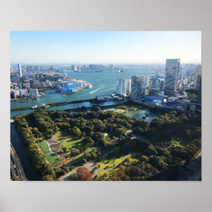 Aerial View of Japanese Garden Poster