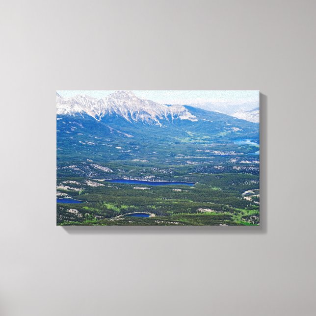 Aerial view of Jasper lakes - Canada Canvas Print (Front)
