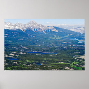 Aerial view of Jasper lakes - Canada Poster