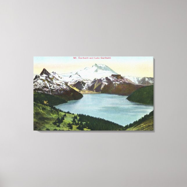 Aerial View of Lake Garibaldi and Mount Garibald Canvas Print (Front)