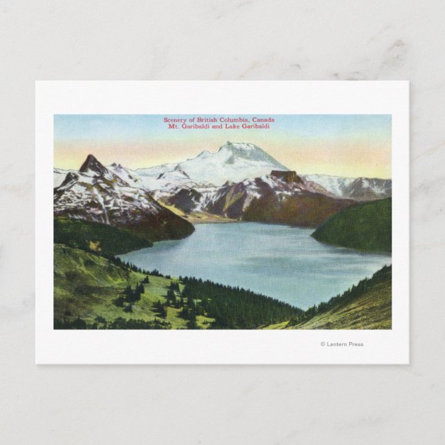 Aerial View of Lake Garibaldi and Mount Garibald Postcard (Front)