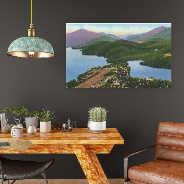 Aerial View of Lakes Placid and Mirror Canvas Print (Creator Uploaded)