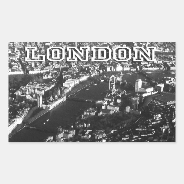 Aerial view of London Rectangular Sticker (Front)