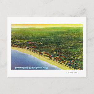 Aerial View of Long Beach at York Beach Postcard