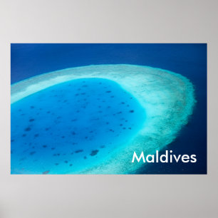 Aerial view of Maldives atoll Poster
