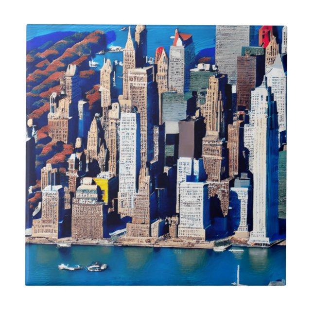 Aerial View of Manhattan Pattern  Tile (Front)