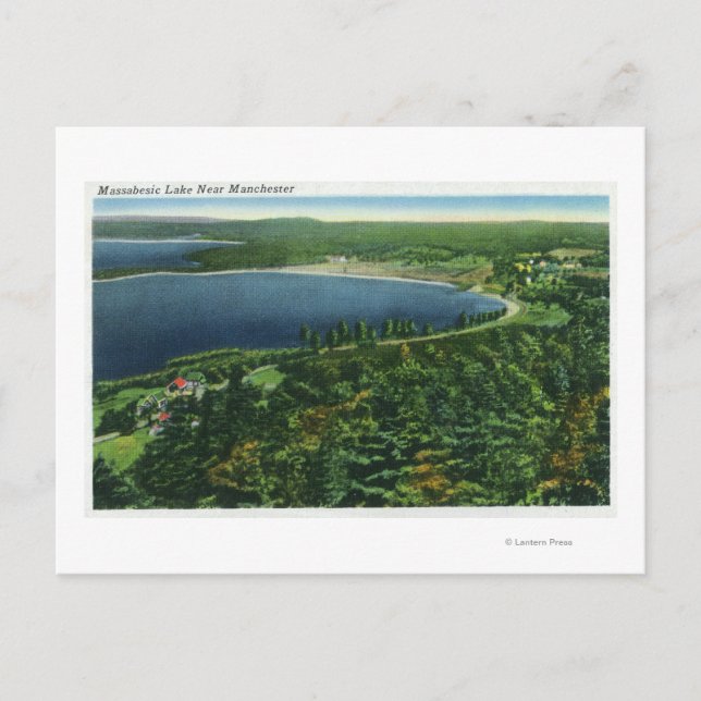 Aerial View of Massabesic Lake near City Postcard (Front)