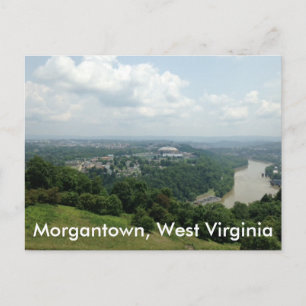 Aerial View of Morgantown WV, Mon River Postcards