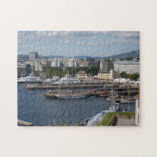 Aerial view of Oslo from Oslo fortress Jigsaw Puzzle