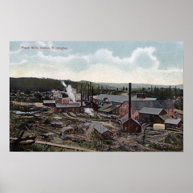 Aerial View of Paper Mills Poster (Front)