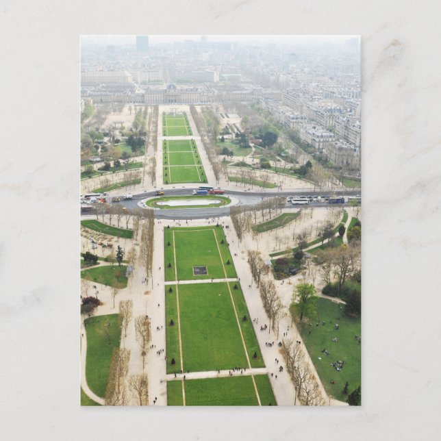 Aerial view of Paris Postcard (Front)