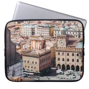 Aerial view of Piazza Maggiore square and San Petr Laptop Sleeve