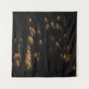 Aerial view of pine trees tapestry