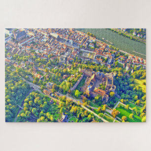 Aerial view of romantic Heidelberg city & castle Jigsaw Puzzle