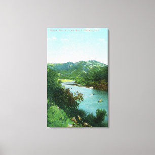 Aerial View of Russian River at Camp Rose Canvas Print