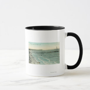 Aerial View of San Mateo Beach and Pier Mug