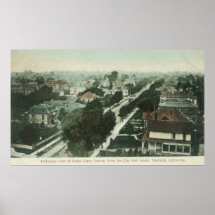 Aerial View of Santa Clara AveAlameda, CA Poster