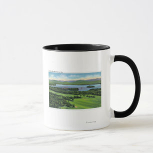 Aerial View of Saranac Inn Golf Course & Mug