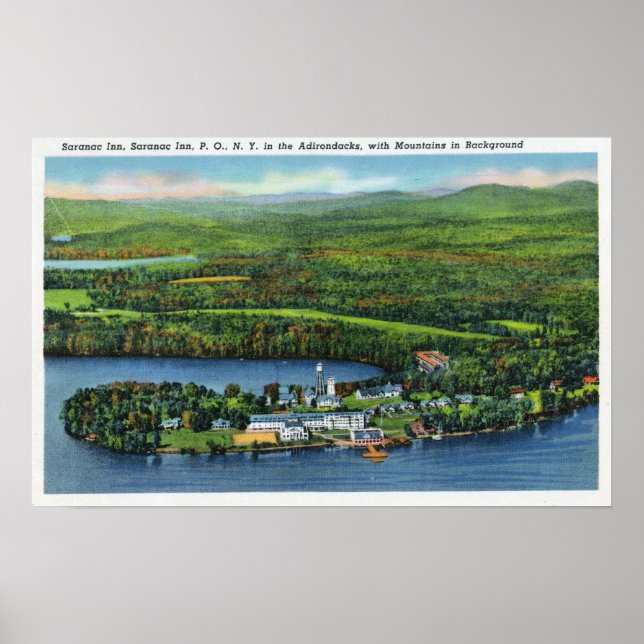 Aerial View of Saranac Inn Poster (Front)