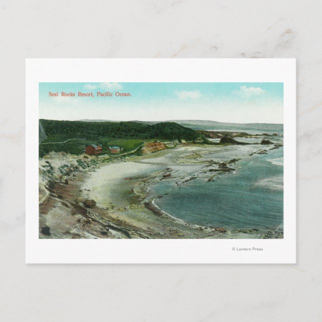 Aerial View of Seal Rocks Resort and Pacific Postcard (Front)