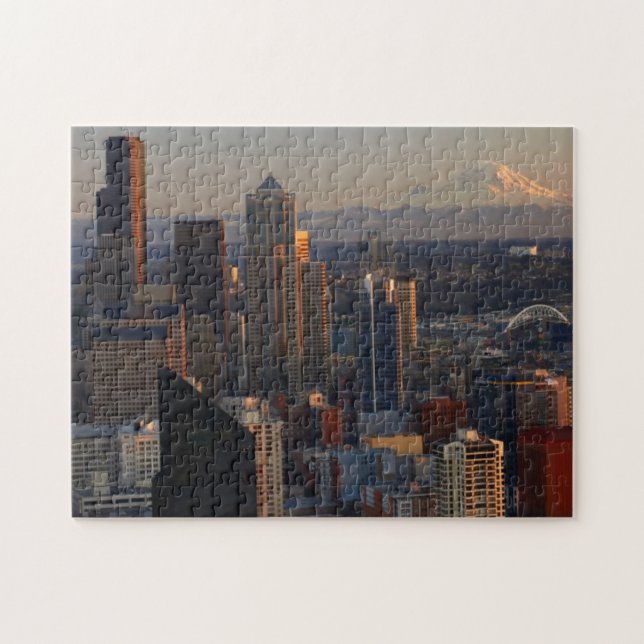 Aerial view of Seattle city skyline 2 Jigsaw Puzzle (Horizontal)