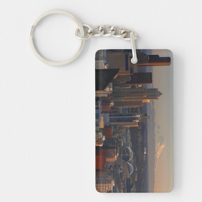 Aerial view of Seattle city skyline 2 Key Ring (Front)