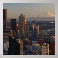 Aerial view of Seattle city skyline 2