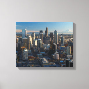 Aerial view of Seattle city skyline Canvas Print