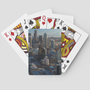Aerial view of Seattle city skyline Playing Cards