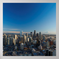 Aerial view of Seattle city skyline