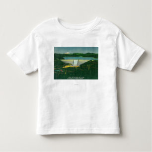 Aerial View of Shasta Dam, Lake, Mountain at Toddler T-Shirt