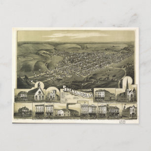 Aerial View of Shenandoah, Pennsylvania (1889) Postcard