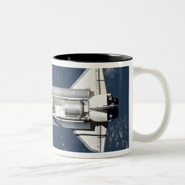 Aerial view of Space Shuttle Discovery 3 Two-Tone Coffee Mug (Right)