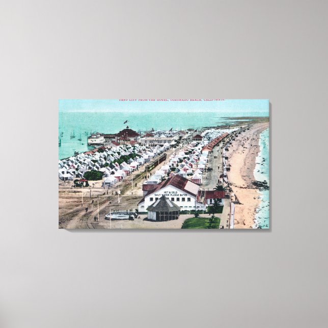 Aerial View of Tent City from Hotel del Coronado Canvas Print (Front)