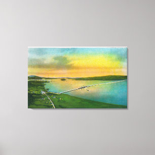 Aerial View of the Bay Bridge to Hayward, CA Canvas Print