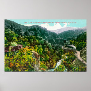 Aerial View of the Canyon, Southern Pacific Trai Poster