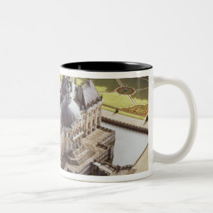 Aerial view of the Chateau, designed for Nicholas Two-Tone Coffee Mug