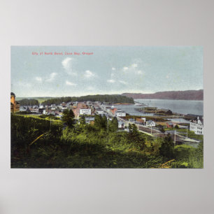 Aerial View of the City and Coos Bay Poster