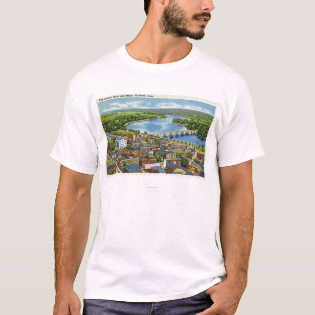 Aerial View of the City and the Connecticut T-Shirt (Front)