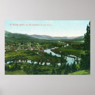 Aerial View of the City on the St. Joe River Poster