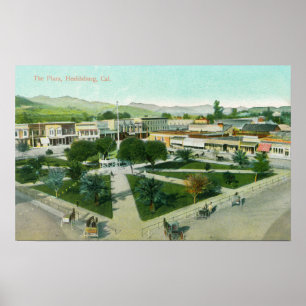 Aerial View of the City PlazaHealdsburg, CA Poster