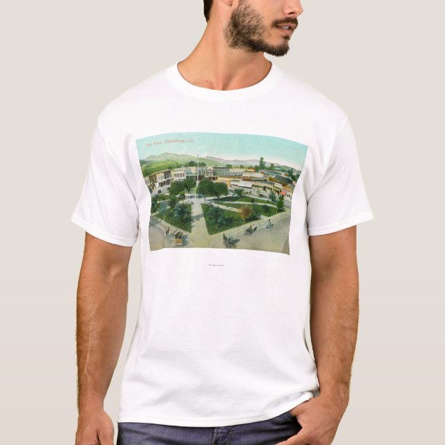 Aerial View of the City PlazaHealdsburg, CA T-Shirt (Front)