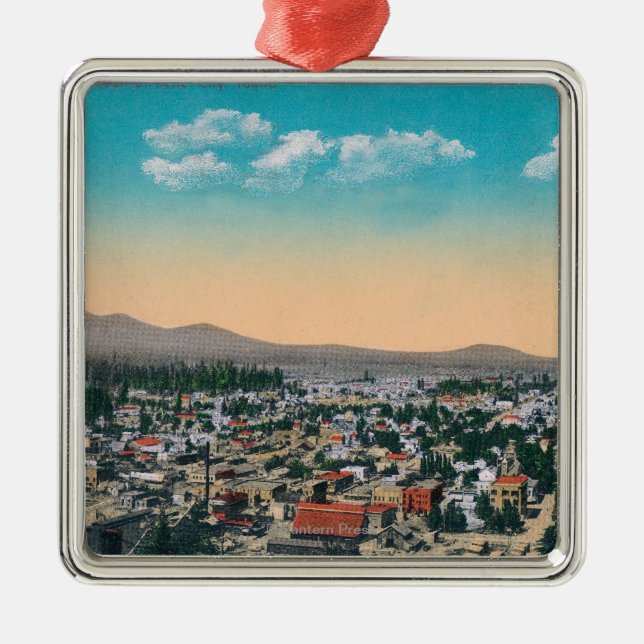 Aerial View of the CityCoeur d'Alene, ID Metal Tree Decoration (Front)