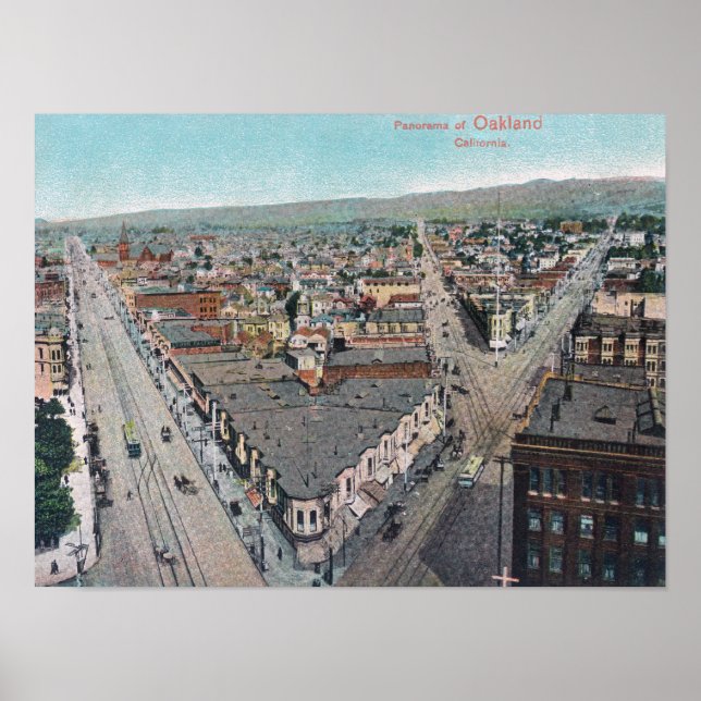Aerial View of the CityOakland, CA Poster (Front)