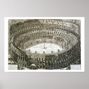 Aerial view of the Colosseum in Rome from 'Views o Poster