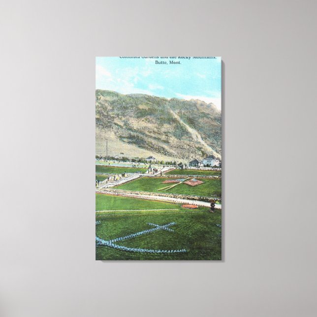 Aerial View of the Columbia GardensButte, MT Canvas Print (Front)