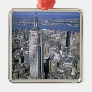 Aerial view of the Empire State Building and Metal Tree Decoration